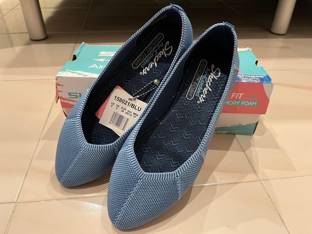 Skechers Cleo Emerald Flats Memory Foam Blue Women s Fashion