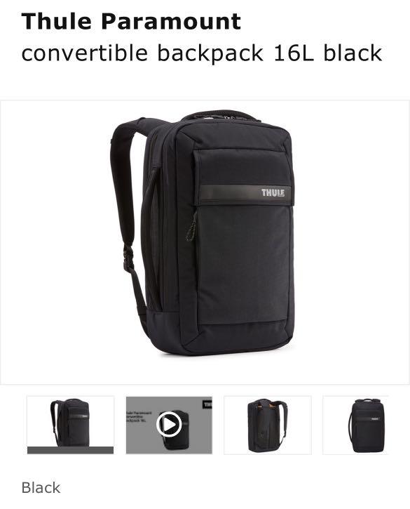 Thule Paramount 16L Convertible Backpack, Men's Fashion, Bags