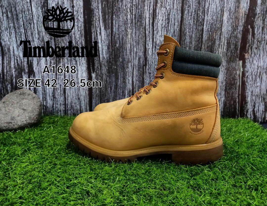 Timberland Boots 6 Inch A1648 Wheat Nubuck size 42, Fesyen Pria, Sepatu ,  Sepatu Boot di Carousell