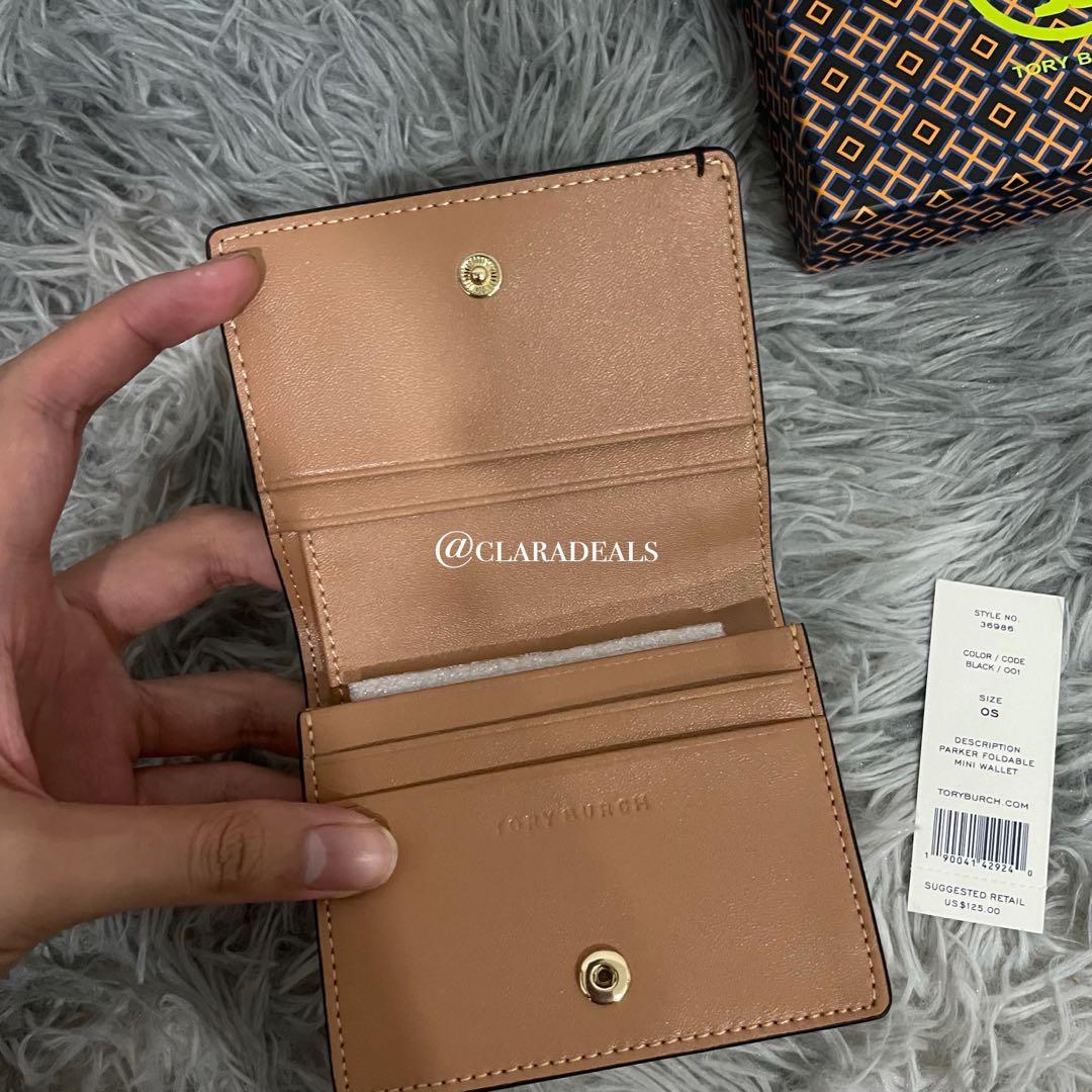 Tory Burch Parker Foldable Mini Wallet, Women's Fashion, Bags & Wallets,  Purses & Pouches on Carousell