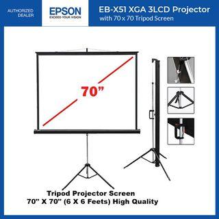 Tripod Projector Screen 70x70