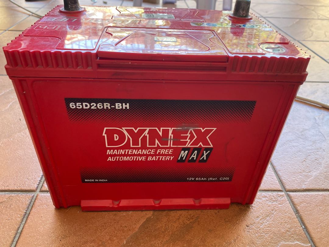 Used DYNEX MAX Battery Size 65D26R BH 12V 65Ah Made in India