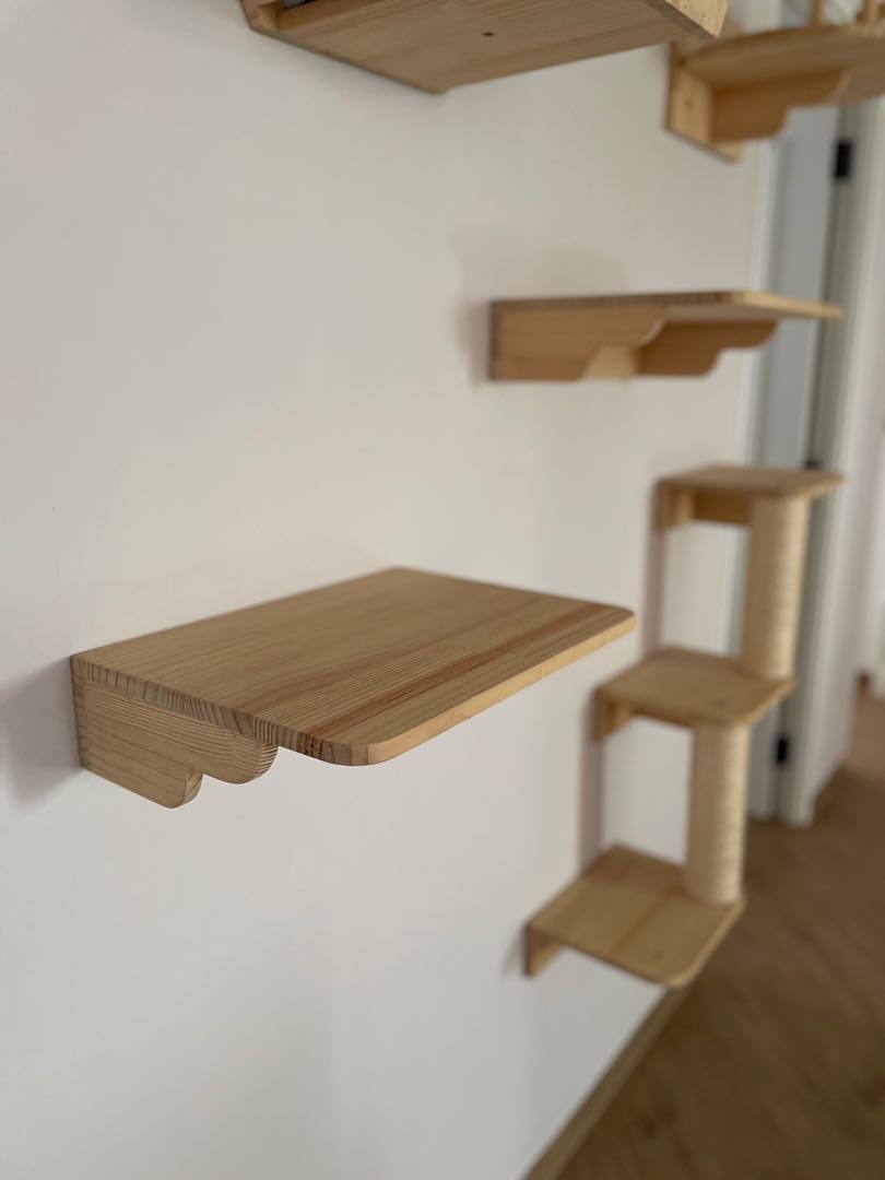 Wall mount wooden cat shelves x2, Pet Supplies, Homes & Other Pet