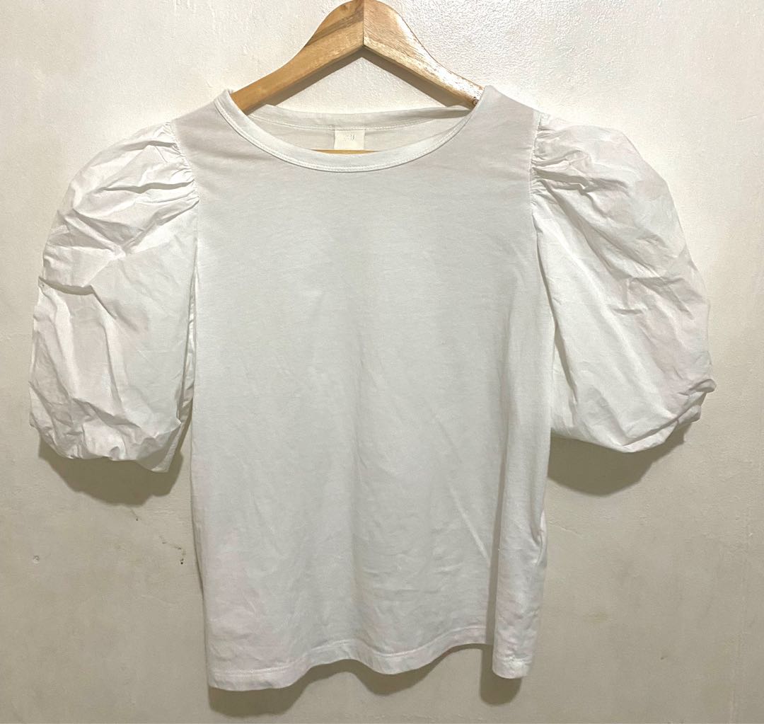 H and m puff sleeve sweatshirt store
