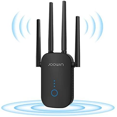 WiFi Extender JOOWIN 1200Mbps WiFi Range Extender Wireless Repeater 2.4 5GHz Dual Band WiFi Booster Extender Wireless Signal Booster with External Antennas Extends WiFi to Smart Home Alexa Devices Onl...