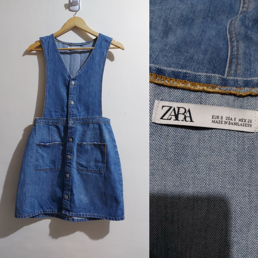 Zara Denim Jumper, Women's Fashion, Dresses & Sets, Rompers on Carousell