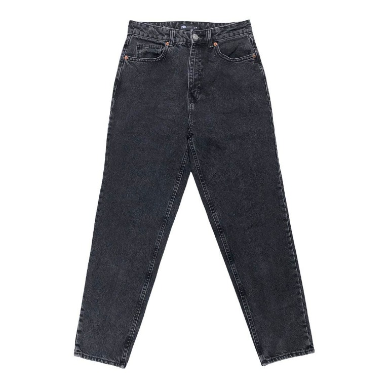 Zara Jeans Slim Cropped Fit Gray Wash Jeans (26), Fesyen Wanita