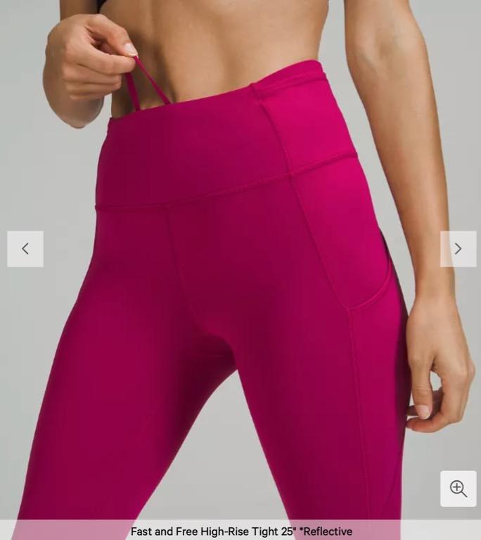 6] Lululemon Fast and Free High-Rise Tight 25 Reflective, Wild Berry,  Women's Fashion, Activewear on Carousell
