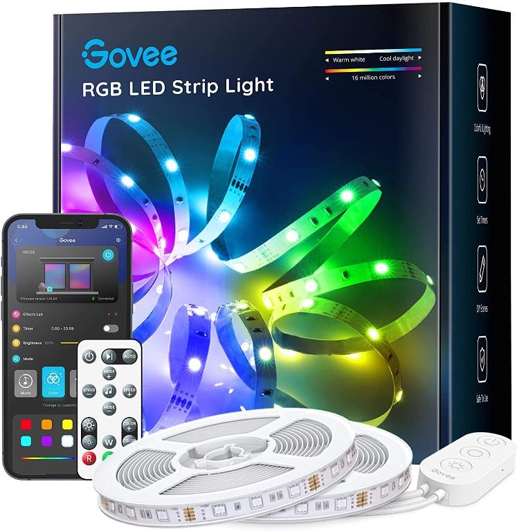 Led Light Strip DIXLAMN RGB LED Strip Lights 50ft/15M SMD Adhesive DIY Color Changing LED Tape Lights Strip Bluetooth Controller Sync to Music Apply for Bedroom Kitchen TV and Home Decoration