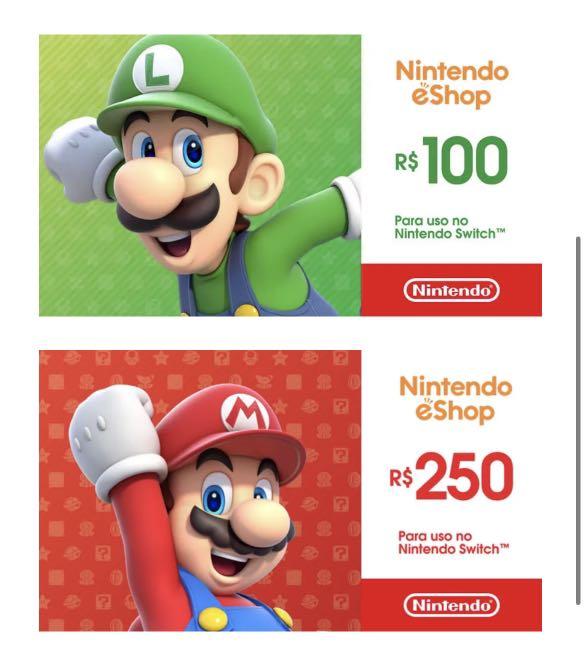 全網最平 巴西nintendo Switch Eshop Gift Card 任天堂卡預付卡儲值充值充值卡課金巴西服巴西區100 0 250 300 350 400 500 600 750