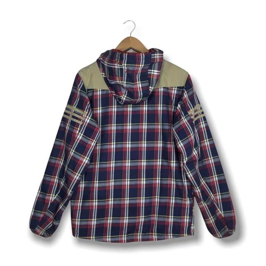Adidas flannel hoodie clearance