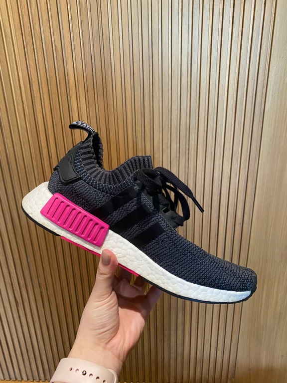 Adidas NMD R1 Primeknit Black Pink Women s Size US 6.5 Women s