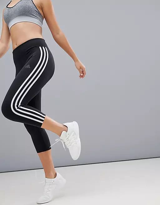 Adidas Three Stripes Capri Leggings (Black), Women's Fashion, Activewear on  Carousell