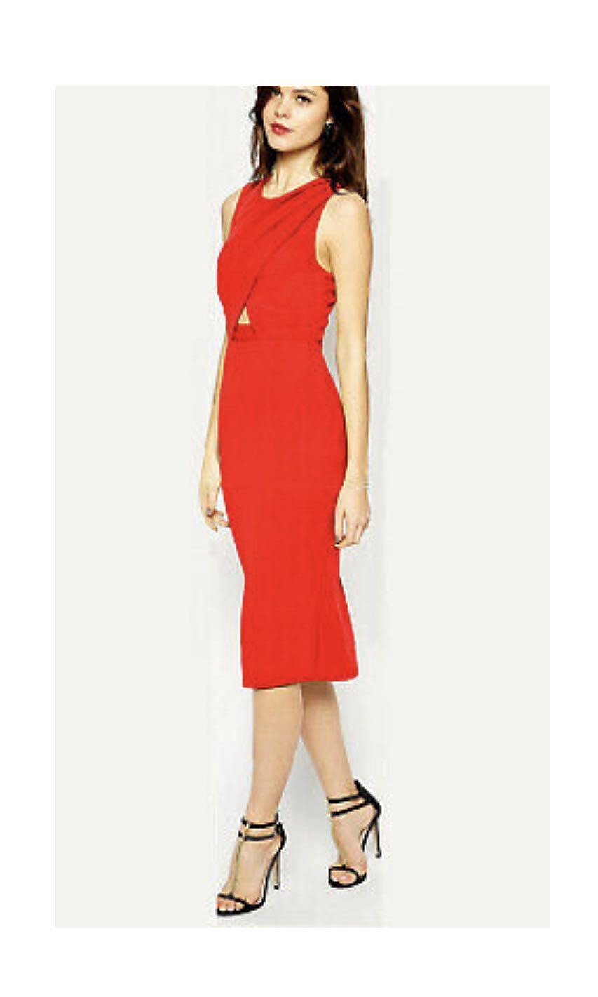 ASOS PETITE BNWT Red Cutout Midi Bodycon Dress Women s Fashion Dresses Sets Dresses on Carousell