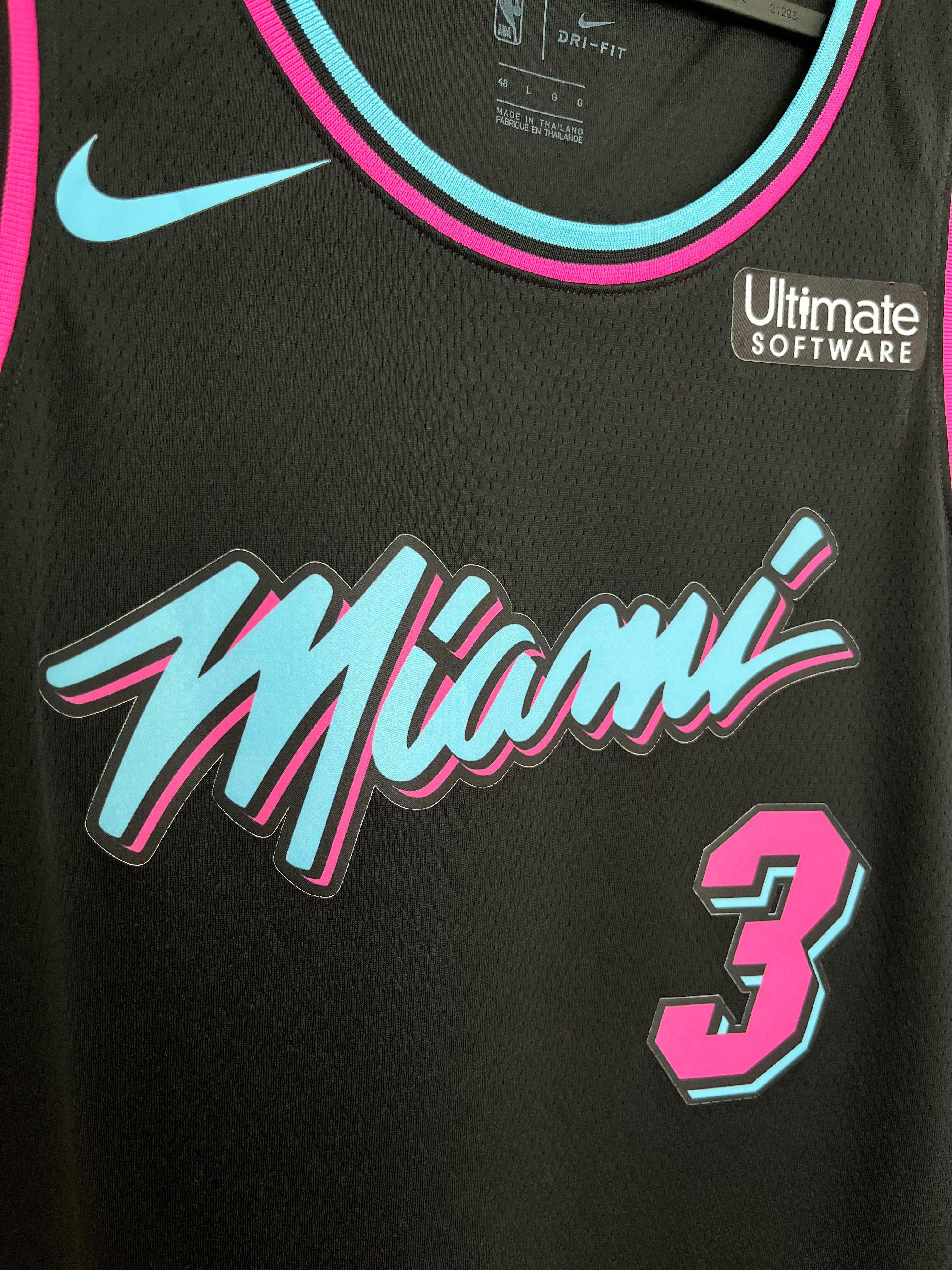 Dwyane Wade Miami Heat Vice City' Black Mens Size Medium Basketball Jersey