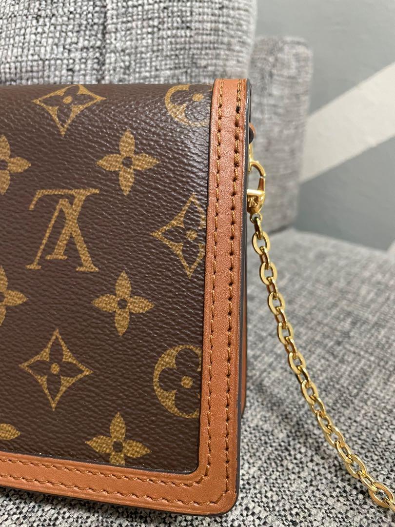 Authentic louis vuitton lv dauphine wallet chain bag, Luxury, Bags