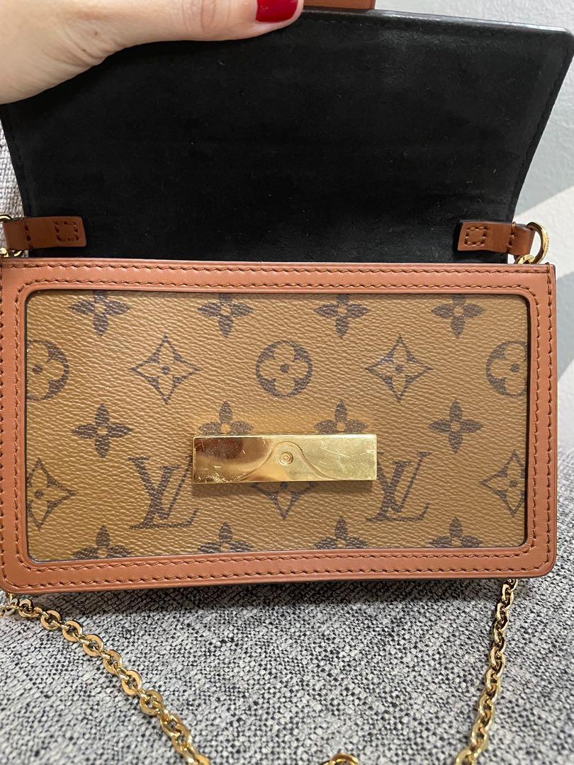 Dauphine chain wallet leather handbag Louis Vuitton Brown in Leather -  30743859