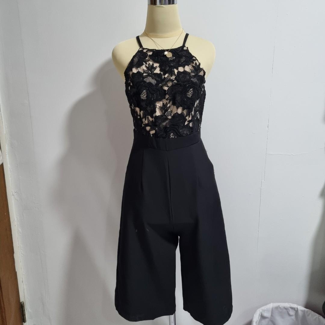 Black Lace Jumpsuit, Fesyen Wanita 