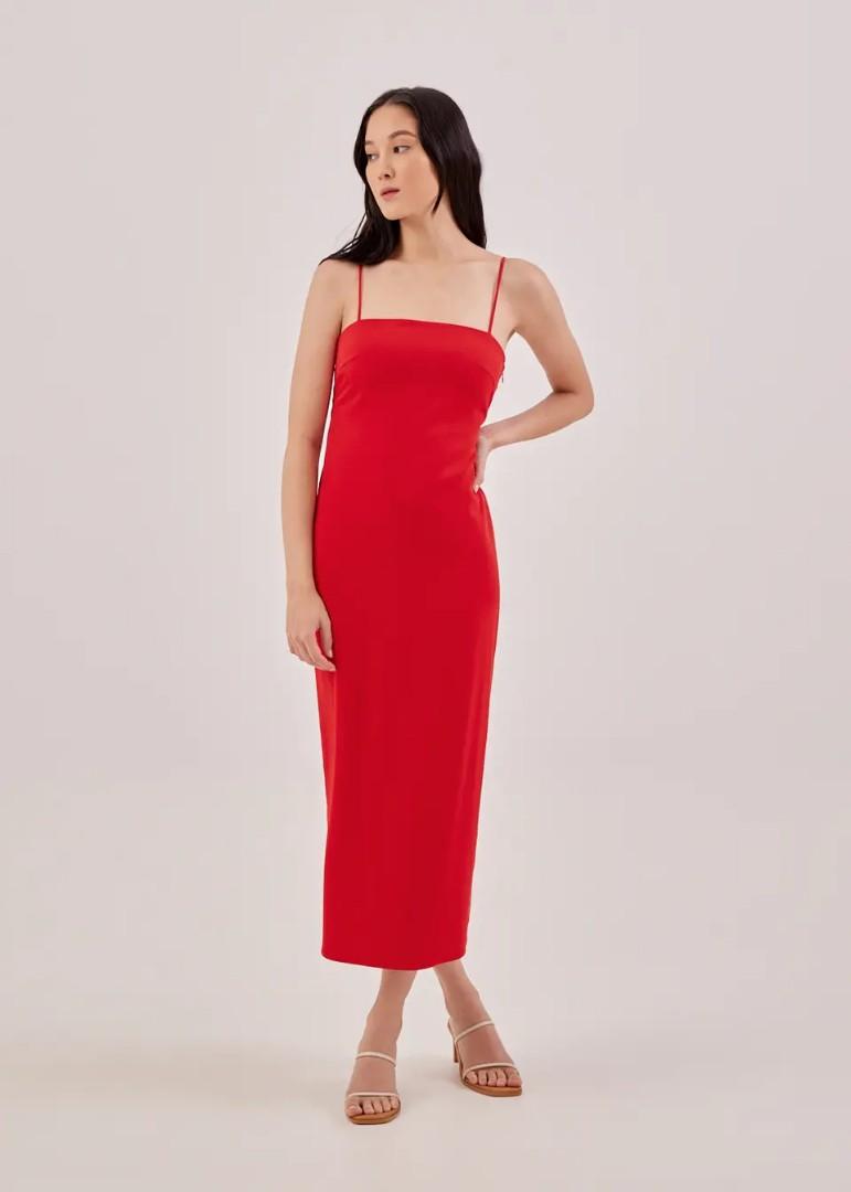 BNWT Love Bonito Hermione Knot Back Padded Midaxi Dress RED LB Lovebonito,  Women's Fashion, Dresses & Sets, Dresses on Carousell
