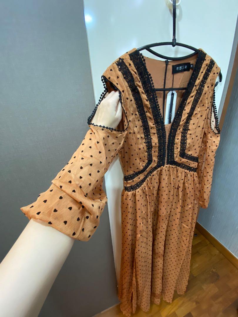Bohemian brown dress. M size, Women's Fashion, Dresses & Sets