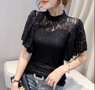BRAND NEW ^ Black lace blouse - Large