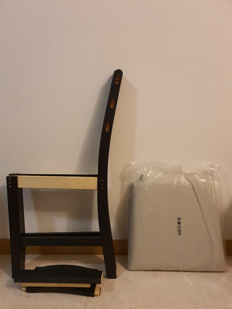 Brand New IKEA Black Brown Dining Chair with pad seat, Furniture & Home