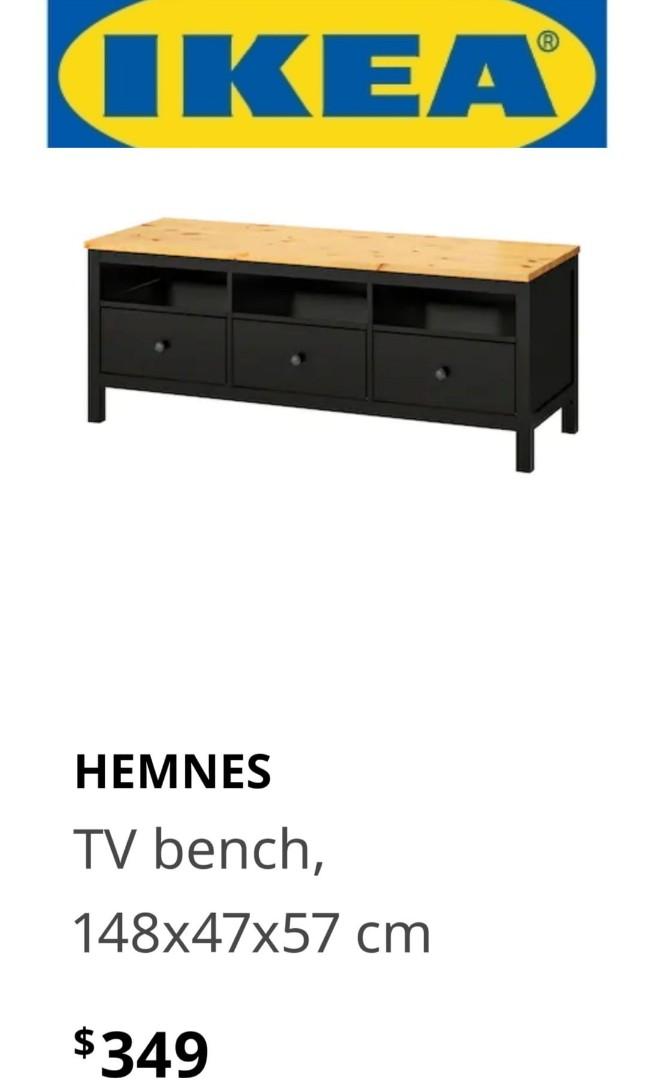 BRAND NEW IKEA TV CONSOLE WITH SOLID WOOD TOP, Furniture & Home Living