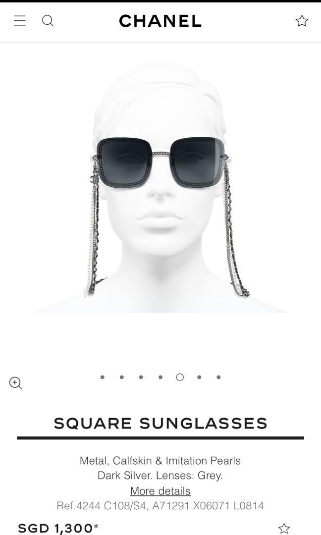 Chanel Square Sunglasses with Chain