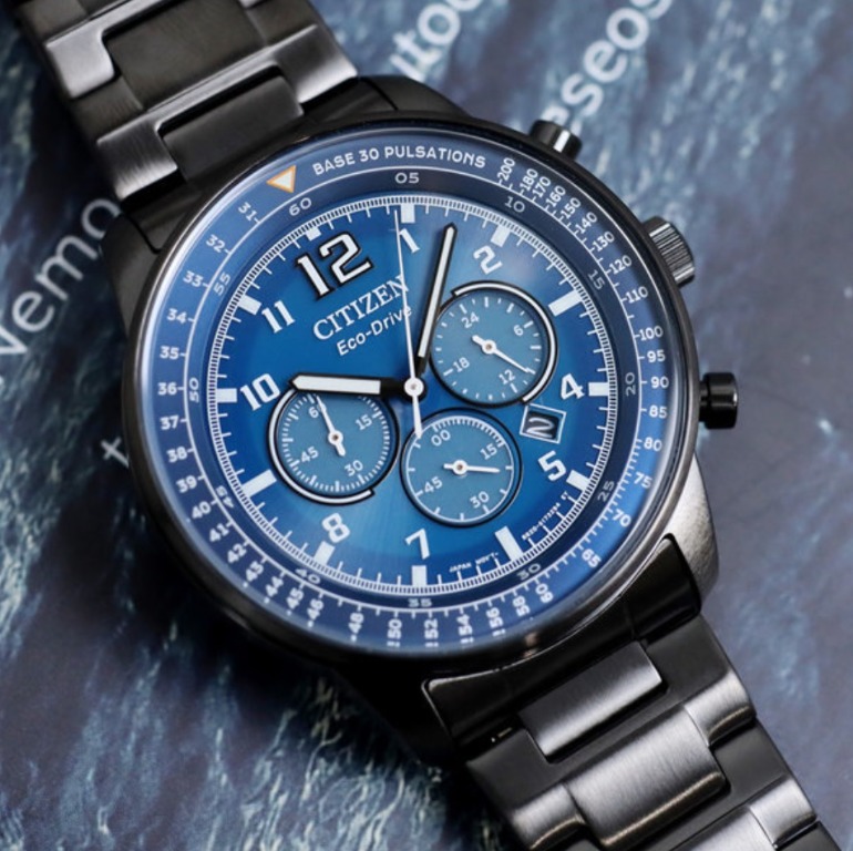 Citizen Eco Drive CA4505 80L Chronograph Black Ion Plated Band