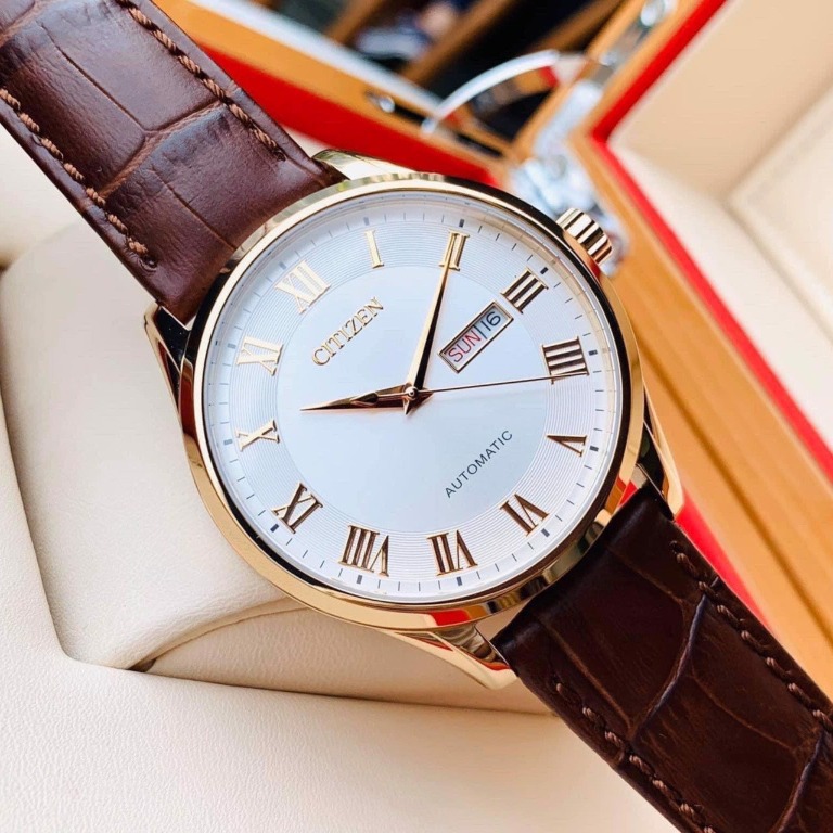 Citizen NH8363 14A Automatic Brown Leather Roman Numeral Analog Men s Casual Watch NH8363 14 NH8363
