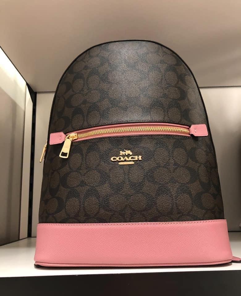 Coach Kenley Backpack in Black Signature, Women's Fashion, Bags