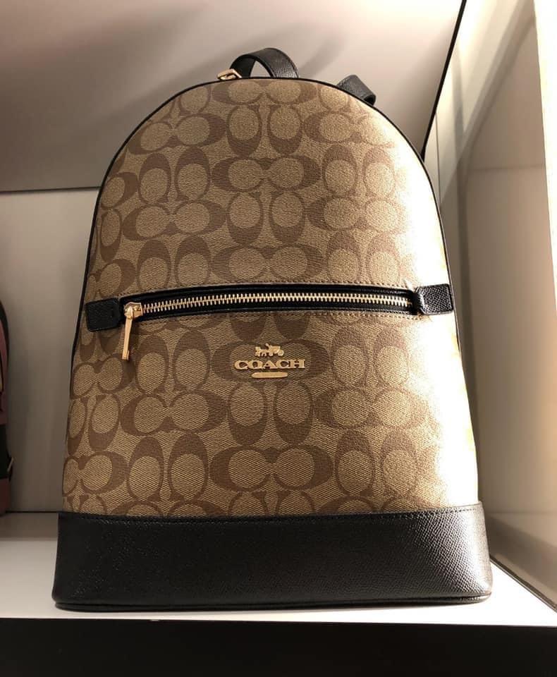 Coach Kenley Backpack in Black Signature, Women's Fashion, Bags