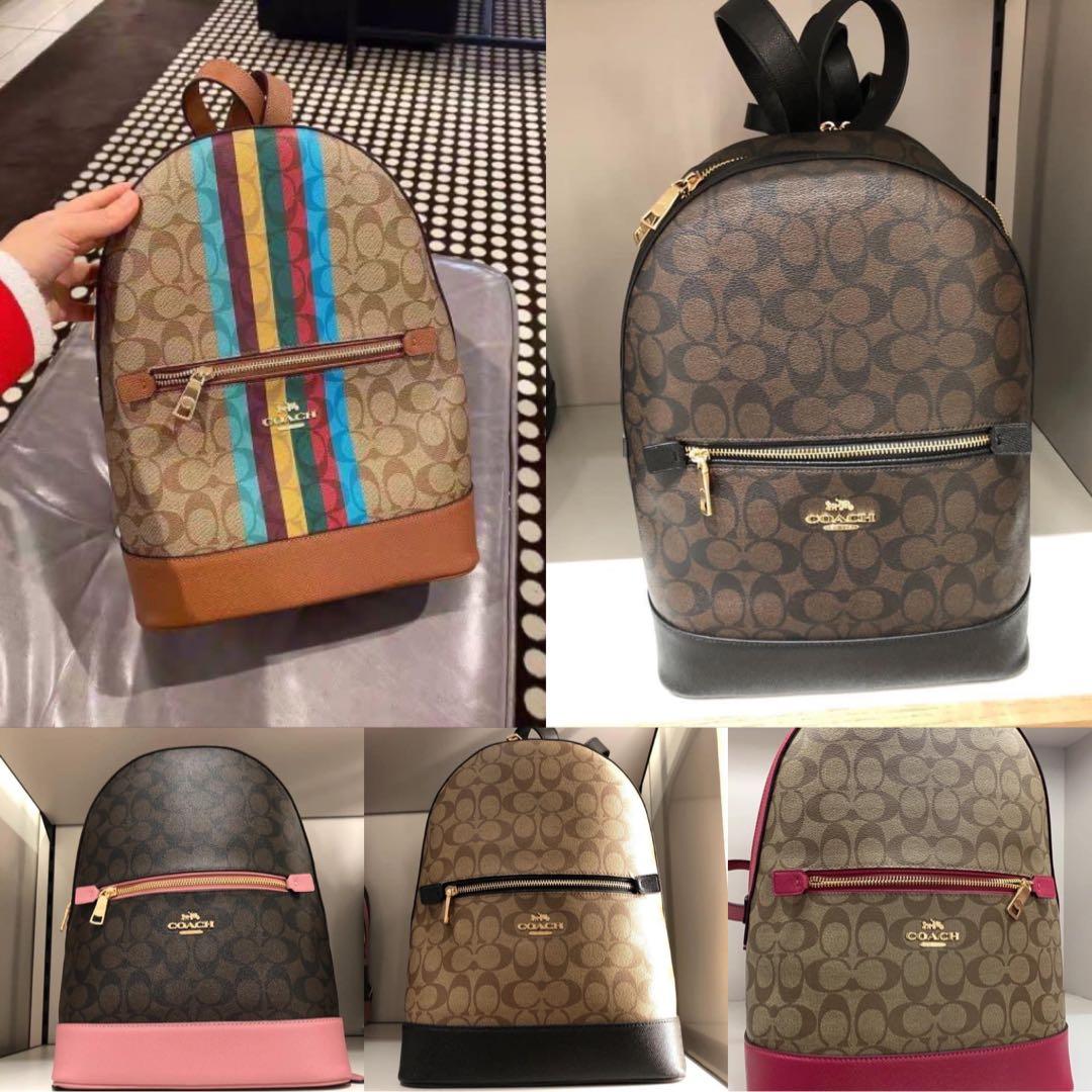 Coach Kenley Backpack in Black Signature, Women's Fashion, Bags