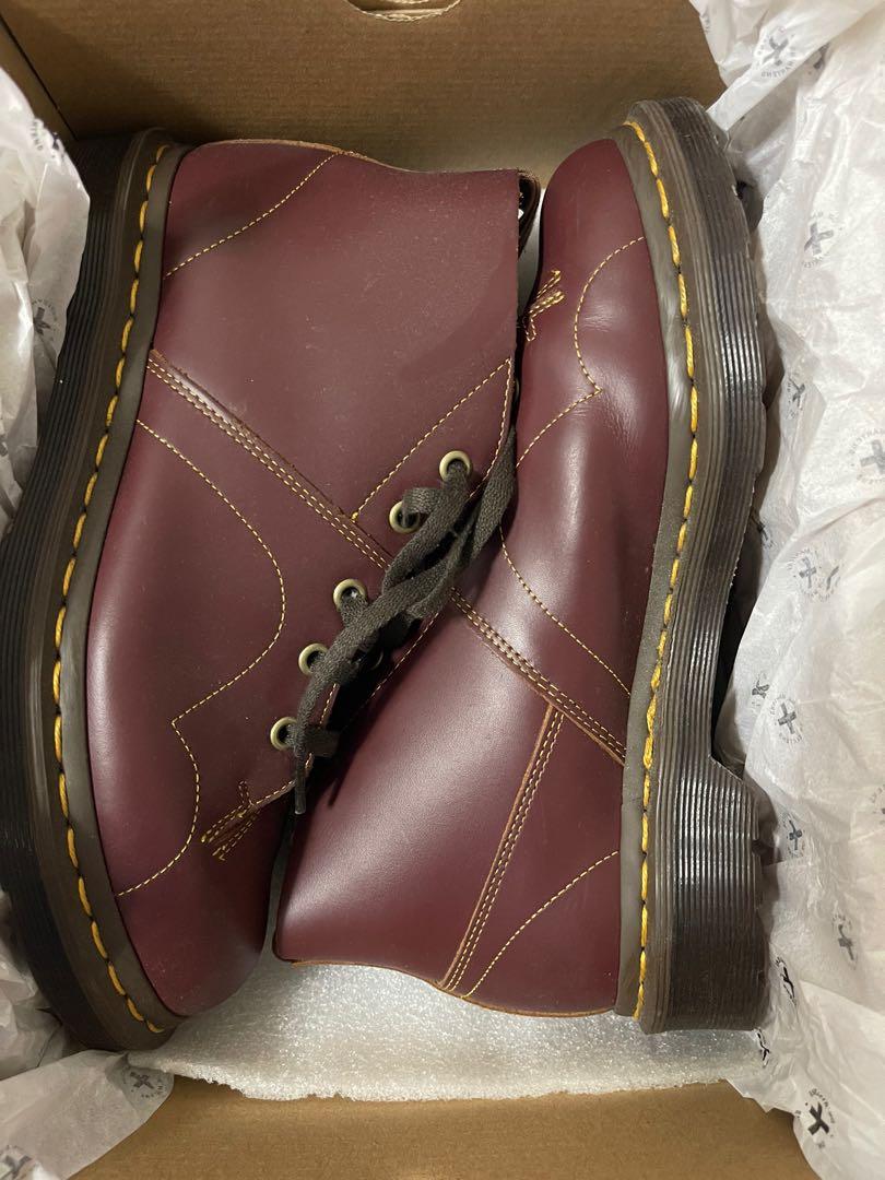 Dr martens church oxblood sales leather flat ankle boots