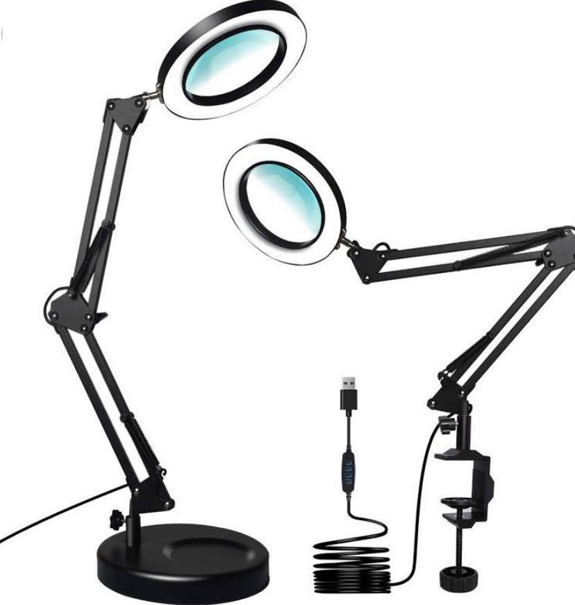 Drafting table light deals with magnifying glass