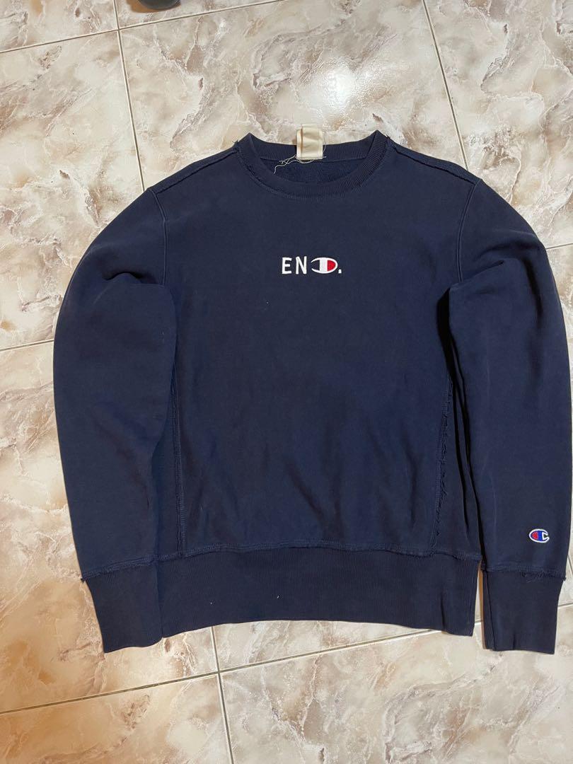 BNIB X Champion Reverse Weave Terry Crew Sweat, Navy, Men's