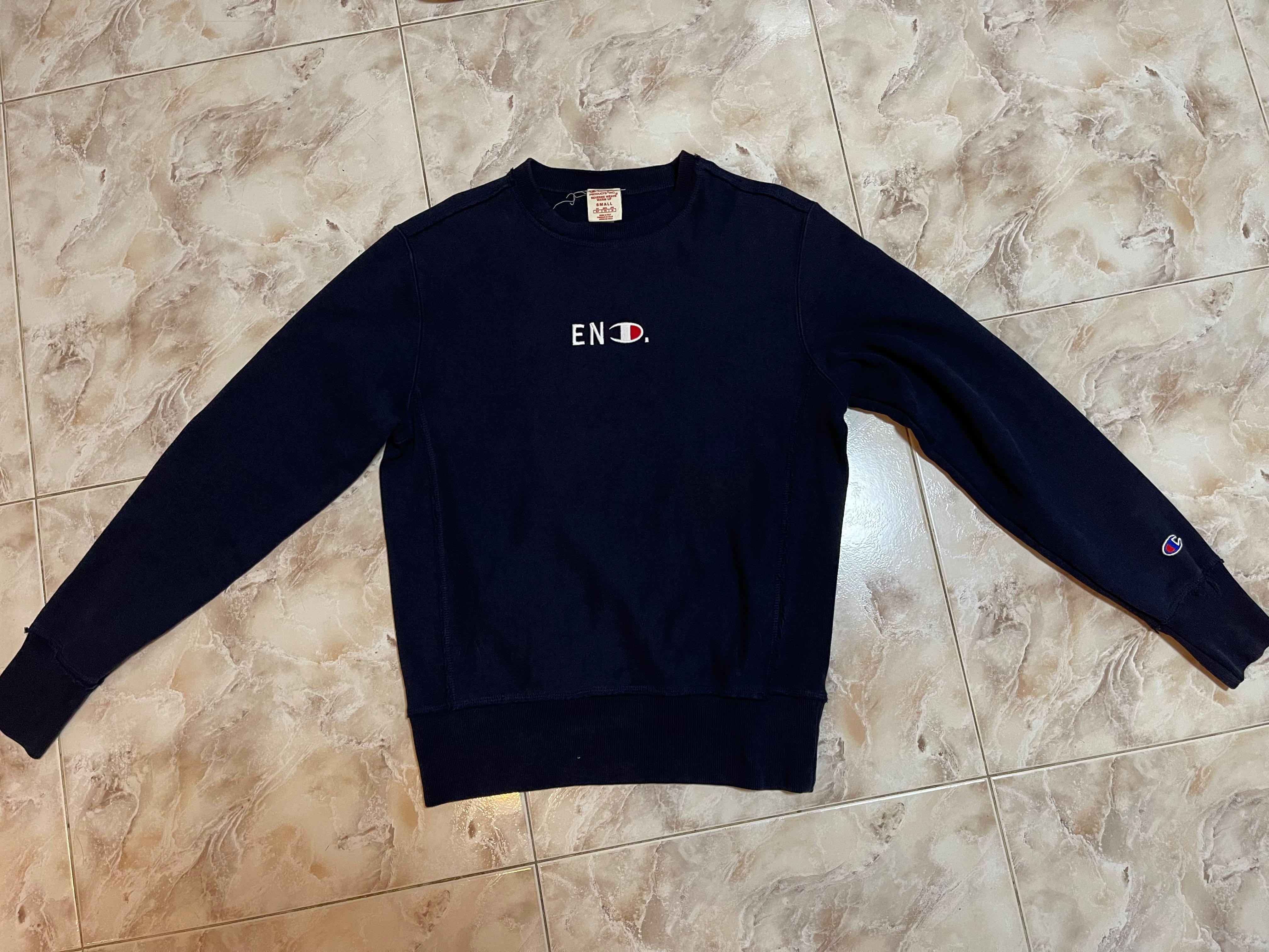 BNIB END. X Champion Reverse Weave Terry Crew Sweat, Navy, Men
