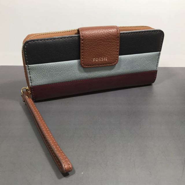Fossil Large Crossbody Wine Double Zipper Fossil Madison Zip