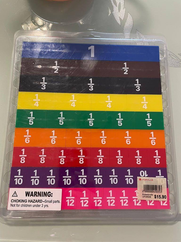 Fraction strips, Hobbies & Toys, Toys & Games on Carousell