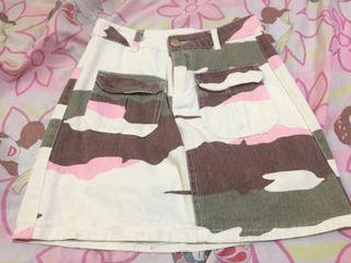 FREE SHIPPING Denim Camo/Army/Military Print Skirt (Kawaii/Punk/Grunge/Goth/Gothic/Y2K)