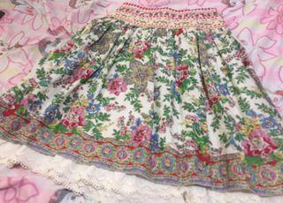 FREE SHIPPING HQ Cottagecore Floral Skirt w/ Flower Embroidery & Lace Hem (Cute/Kawaii/Lolita/Y2K/Vintage)