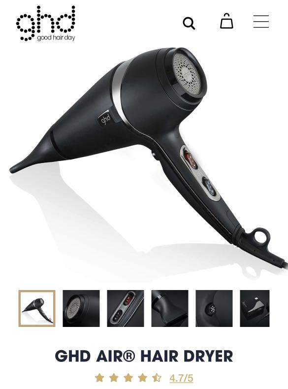 Black ghd hair dryer