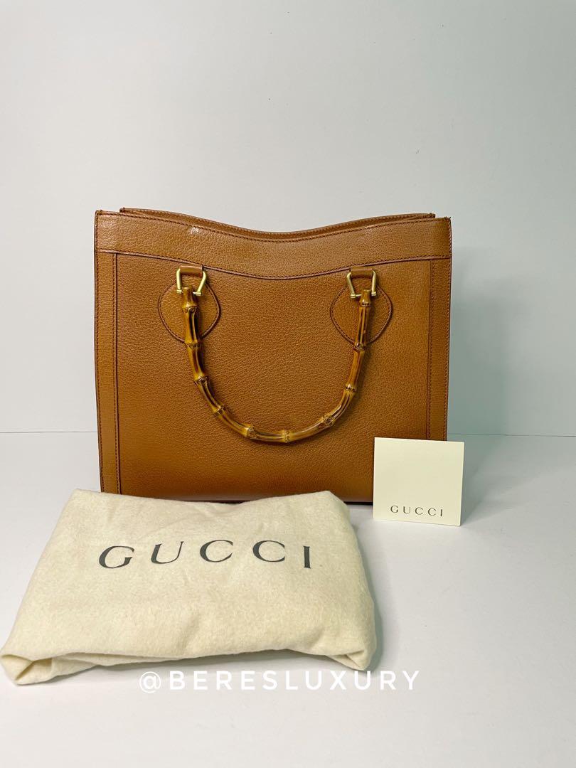 Diana bamboo leather tote Gucci Brown in Leather - 36688017