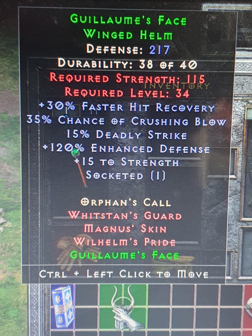 Guillaume's Face Winged Helm (Socket) D2R Diablo II Resurrected