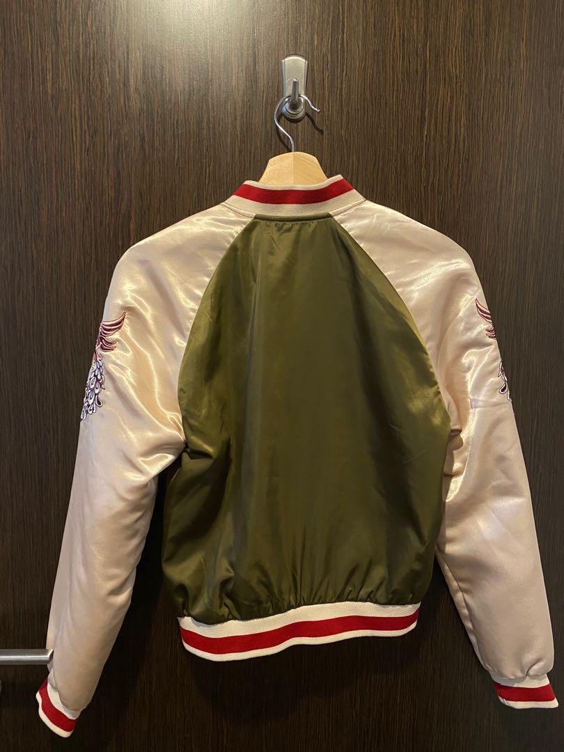 H M embroidered bomber jacket Women s Fashion Coats Jackets and
