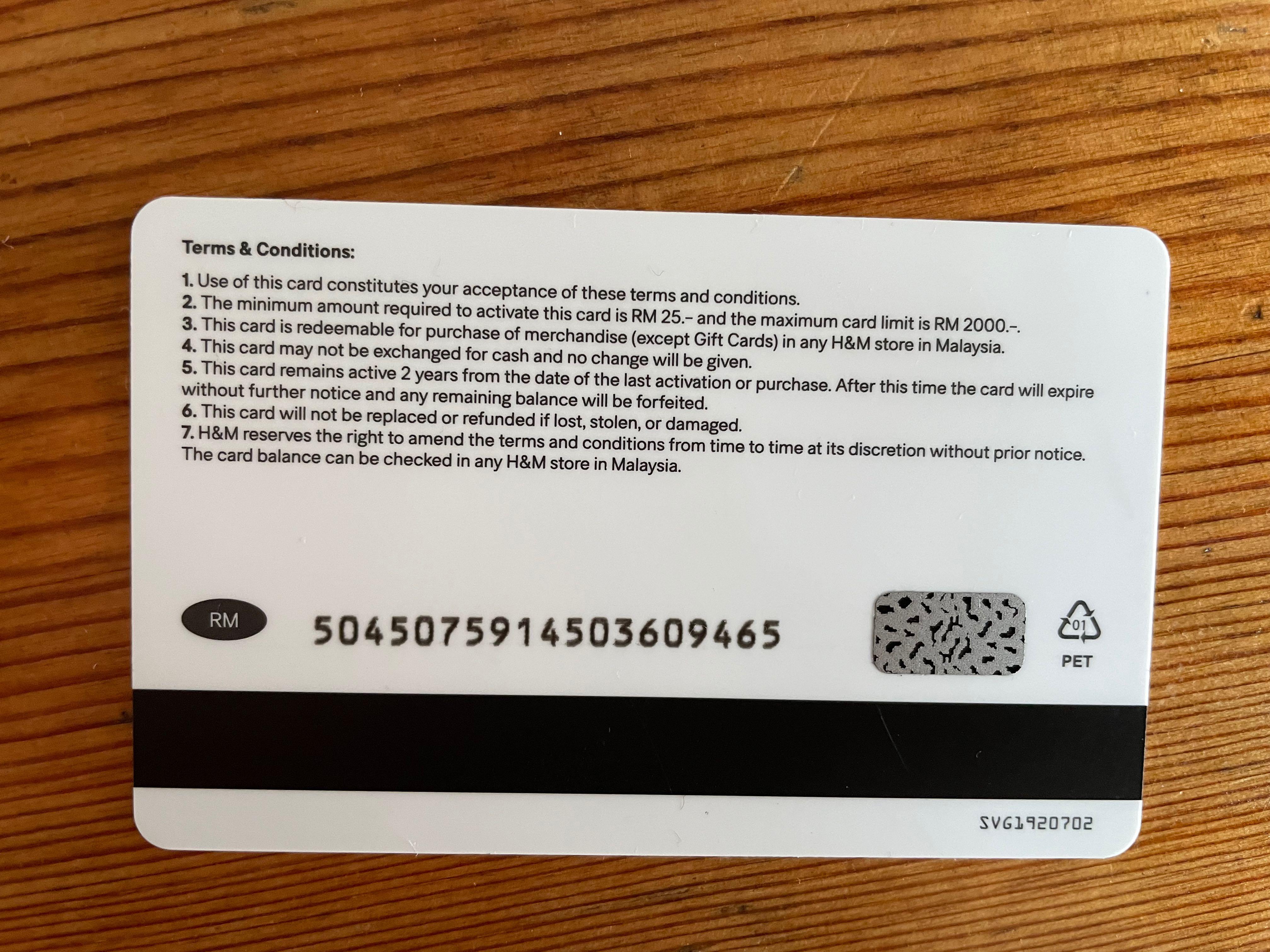 H&M gift card (RM200), Tickets & Vouchers, Store Credits on ...