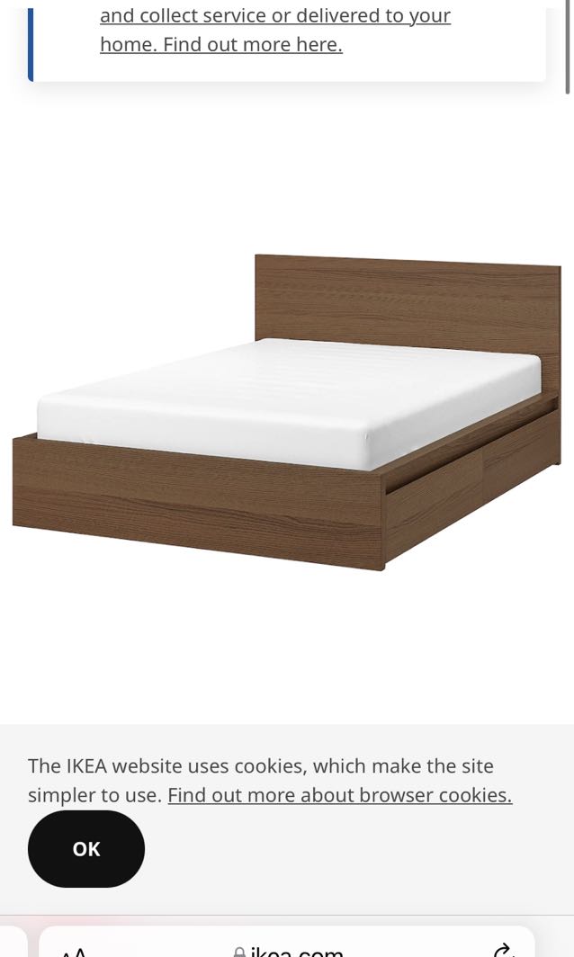 Ikea Bed Frame Malm King Size, Ikea Malm King Bed With Storage