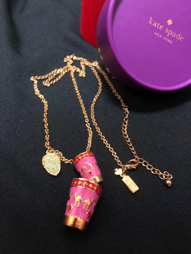 Kate Spade double pink camel necklace 