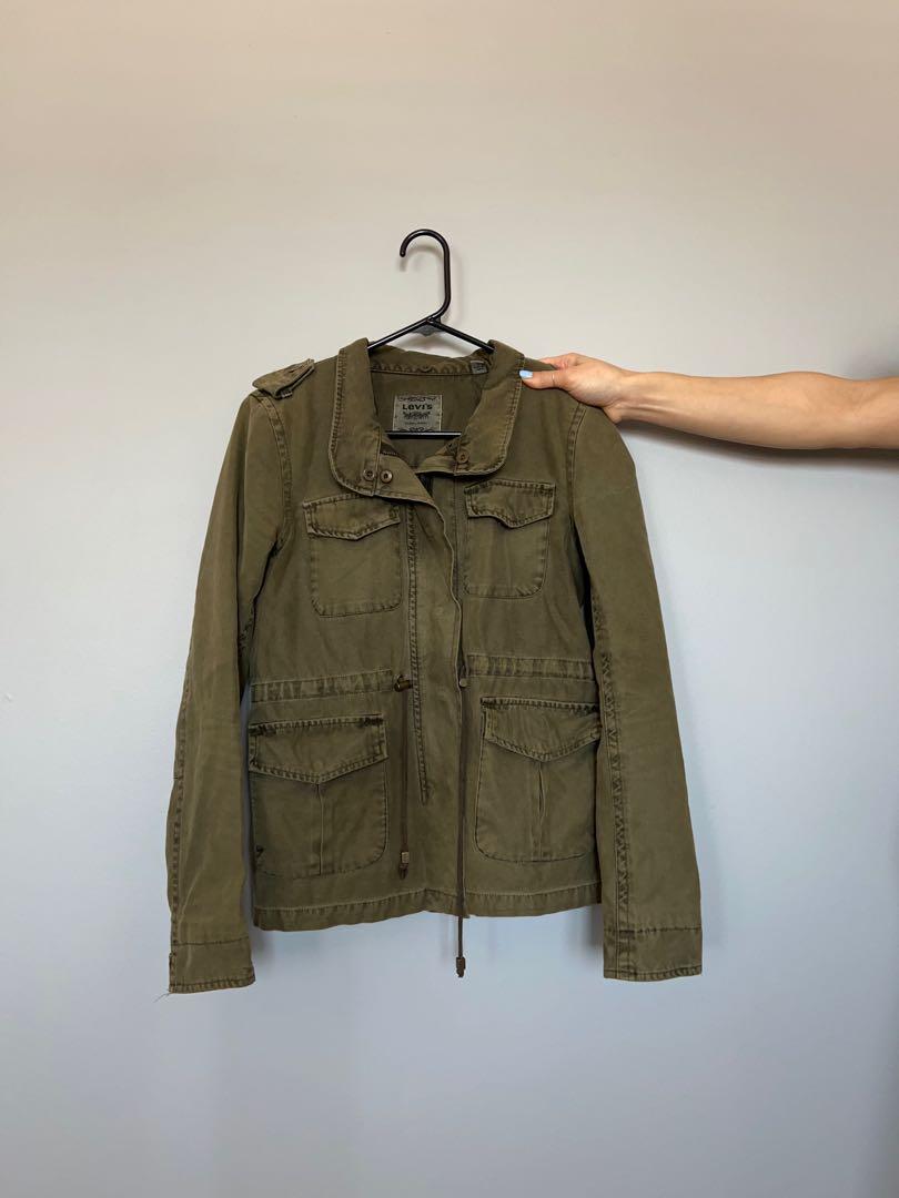 Levis army green jacket Women s Fashion Clothes on Carousell