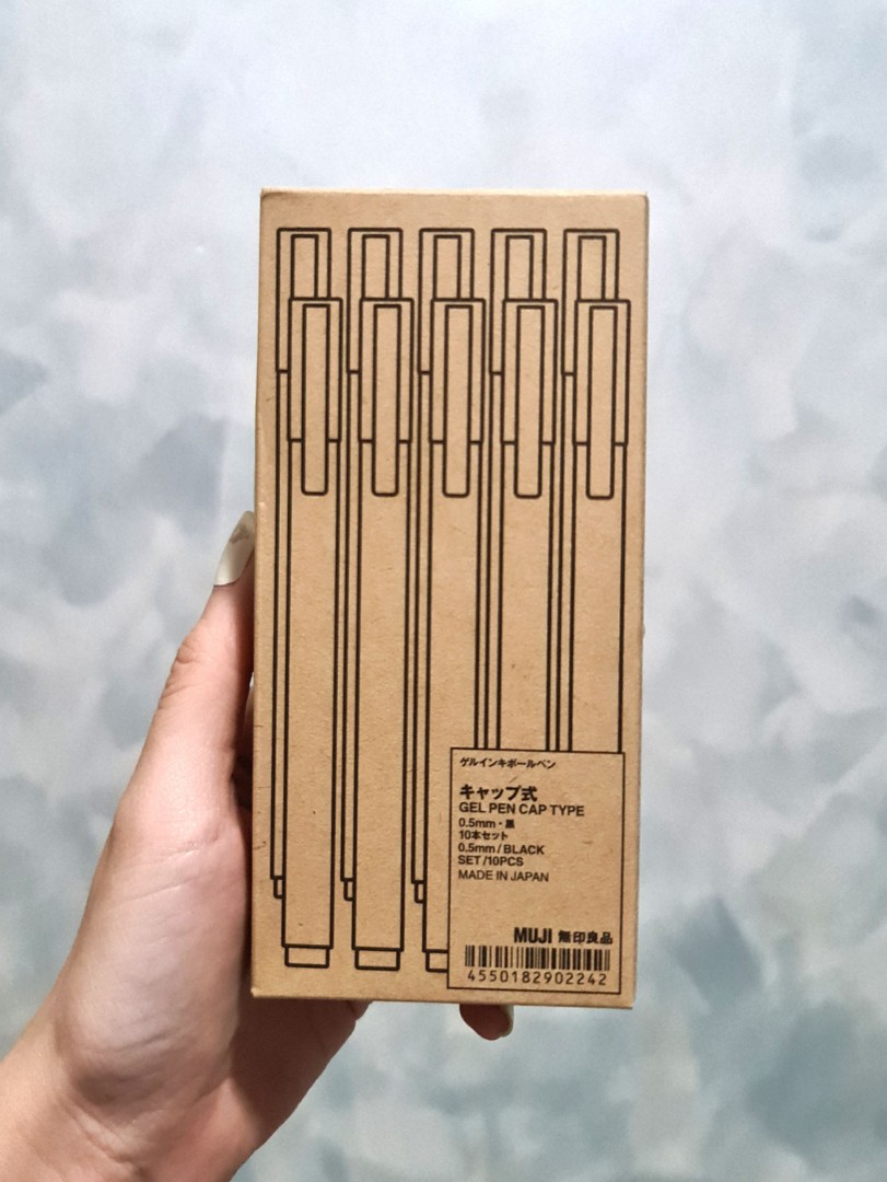 Muji Gel Pen Cap Type 0.5mm Black, Hobbies & Toys, Stationery & Craft